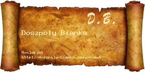 Doszpoly Bianka névjegykártya