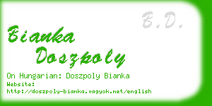 bianka doszpoly business card